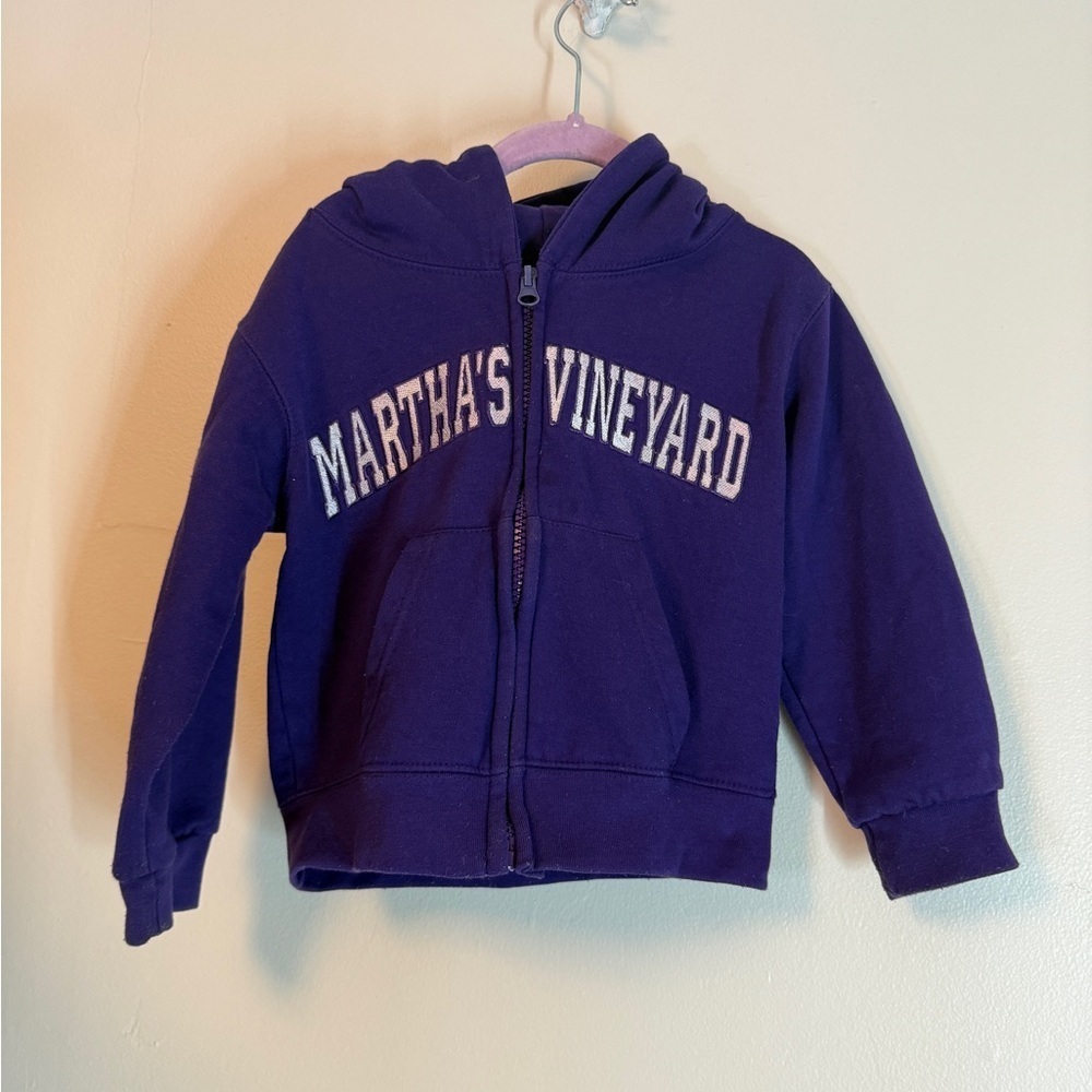 Martha’s Vineyard Sweatshirt Company Kids 3T Purple Full Zip Embroidered Hoodie